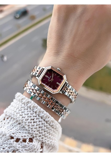 Dolamalı Çelik Kordonlu 2 Yıl Garantili 3 Atm Suya Dayanıklı Kadın Kol Saati+Bileklik 4 fiyatları