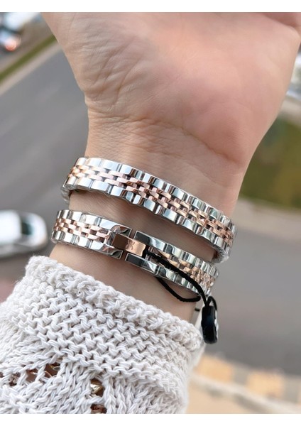 Dolamalı Çelik Kordonlu 2 Yıl Garantili 3 Atm Suya Dayanıklı Kadın Kol Saati+Bileklik 4 modelleri