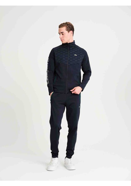 Yazılı Lacivert Dar Kesim Eşofman