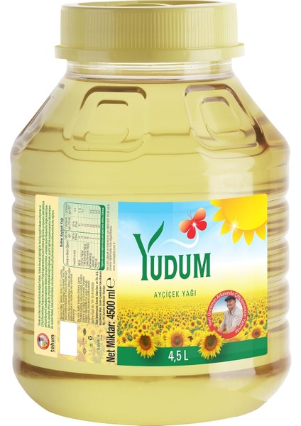 Yudum Ayçiçek Yağı, Yuvarlak Pet, 4,5 Lt