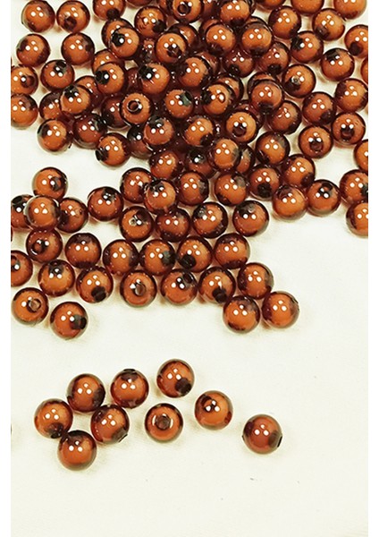 Yuvarlak Boncuk İçten Boncuklu Bileklik Çanta Boncuğu 8 mm 50 gr Kahverengi - BNC469 fiyatları