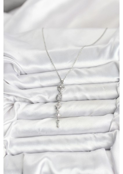 316L Çelik Zincir Gümüş Renk Kutup Yıldızı Enerji Model Kadın Y Kolye fiyatları