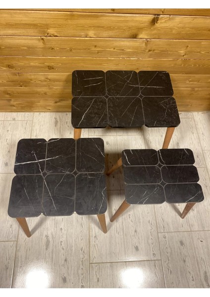 Ahşap & Epoksi 3’lü Zigon Sehpa Takımı modelleri