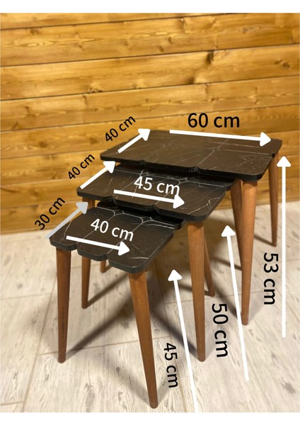 Ahşap & Epoksi 3’lü Zigon Sehpa Takımı fırsatları