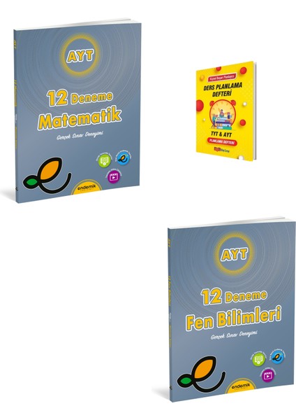 Endemik Ayt Matematik ve Fen Bilimleri Denemeleri + Planlama Defteri