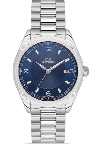 RMS.1.AG2114.13 Takvimli Çelik Kasa Çelik Kordon 5 Atm Suya Dayanıklı Metalik Renk Erkek Kol Saati