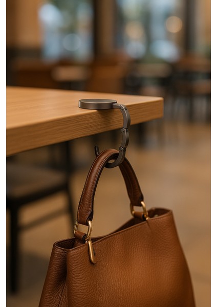 Masa Kenarı Mini Çanta Askısı Katlanabilir Metal Kaymaz Askı Kancası Taşınabilir Denge Askılığı modelleri