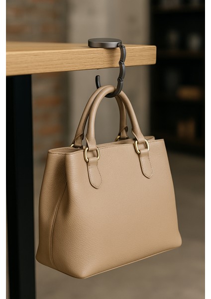 Masa Kenarı Mini Çanta Askısı Katlanabilir Metal Kaymaz Askı Kancası Taşınabilir Denge Askılığı fırsatları