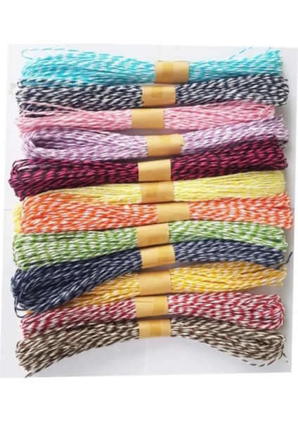 Çift Renkli Kağıt Ip 12 Renk 20 M