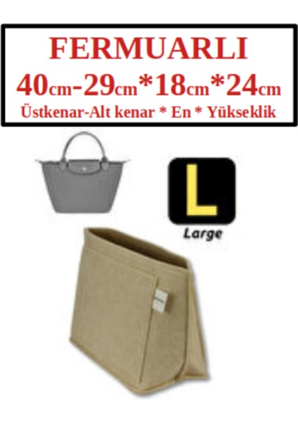 Zipterra LB-Kadın Çanta Içi Organizer-Longch. Çantaya Uygun