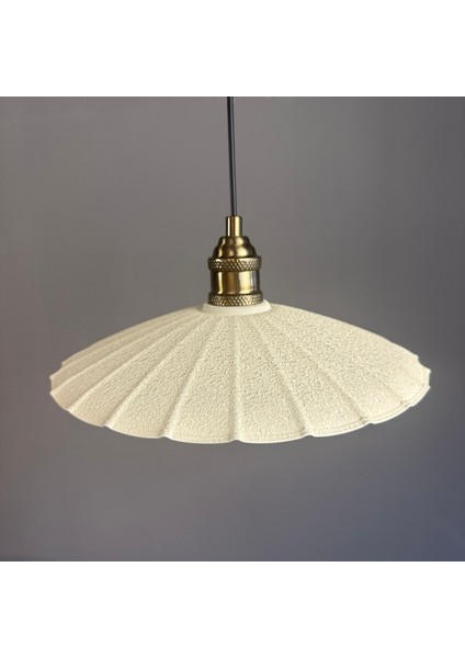 Risso Dokulu Beyaz Metal Büyük Tekli Avize Lale Başlık Rustik Cafe Mutfak Modern Sarkıt Aydınlatma fiyatları