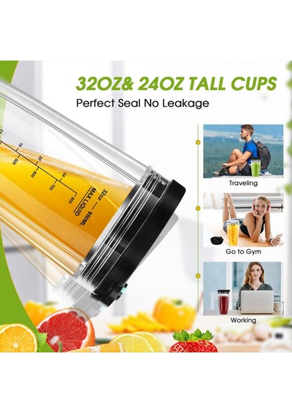 Ninja 32OZ ve 24OZ Ninja Blender Fincanları Için Blender Yedek Parçaları Hareketli Kapaklar ve 7-Yüzeyli Çıkarıcı Bıçağı ile Değiştirme (Yurt Dışından) modelleri