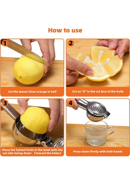 304 Paslanmaz Çelik Manuel Limon Suyu Squeezer (Yurt Dışından) modelleri