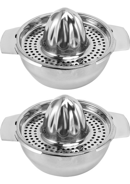 2x Paslanmaz Çelik Meyve Suyu Raybası Cam Manuel Meyve Sıkacağı Turuncu Limon Kireç Fışkırtma (Yurt Dışından)