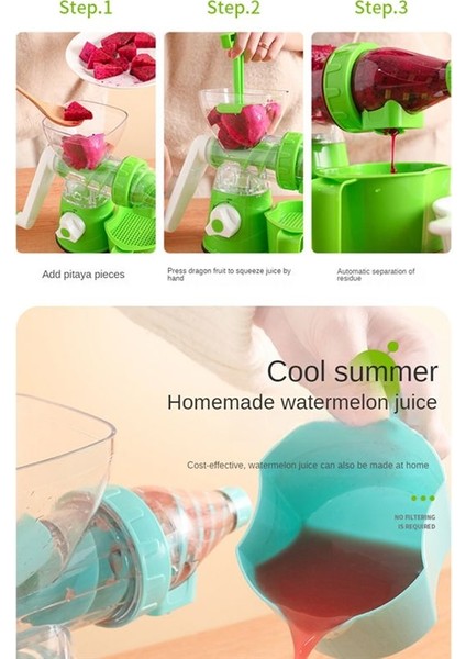 Manuel Meyve Meydircısı Silikon Emme Alt El Kranklı Meyve Sıkacağı Kolay Depolama Taşınabilir Manuel Sıkıştırma Suyu Squeeezer Kırmızı (Yurt Dışından)