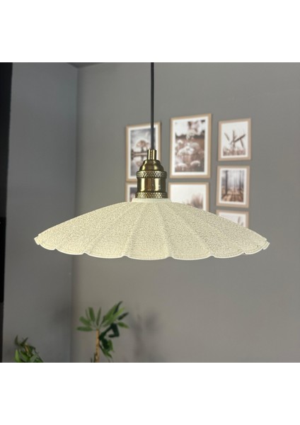 Risso Dokulu Beyaz Metal Büyük Tekli Avize Lale Başlık Rustik Cafe Mutfak Modern Sarkıt Aydınlatma fırsatları