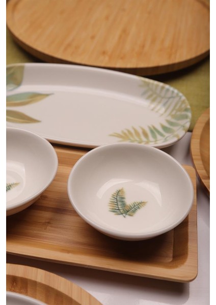 Sage 6 Kişilik 27 Parça Doğal Bambu Porselen Kahvaltı Takımı – Kahvaltı Seti Sunum Seti modelleri