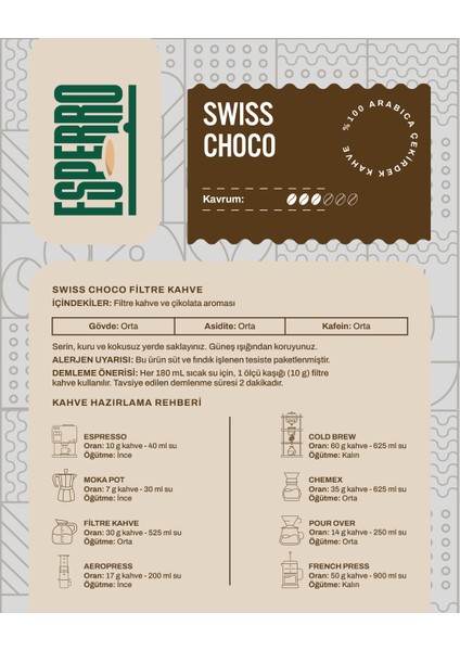 Swiss Choco Aromalı Filtre Kahve 500Gr Teneke Kutu fiyatları