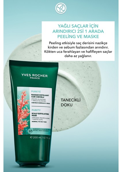 Arındırıcı 2si1 Arada Peeling ve Maske - Yağlı Saçlar / Purete - VEGAN-93093 fiyatları