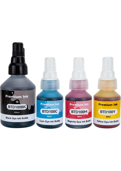 Brother BTD100 Cmyk 4 Renk Mürekkep Seti (Muadil)