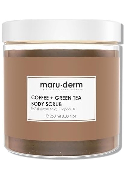 Maru.derm Kahve ve Yeşil Çay Özlü Vücut Peelingi Bha Jojoba Yağı 250 ml modelleri
