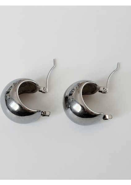 Yassı ve Bombe Şekilli Parlak Silver Küpe fiyatları