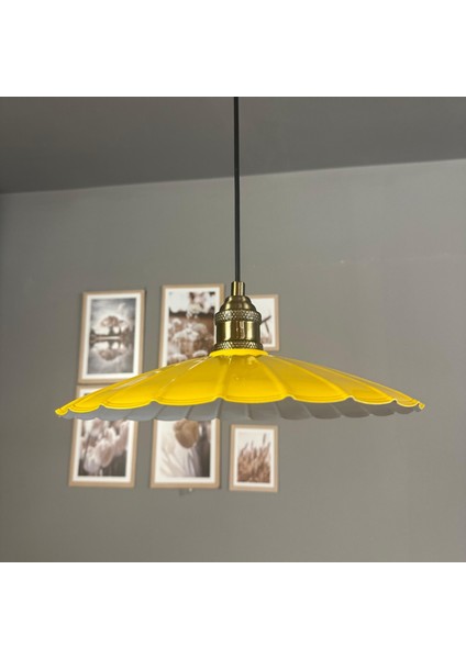 Risso Açık Sarı Metal Büyük Avize Lale Başlık Tekli Rustik Cafe Modern Sarkıt Aydınlatma fiyatları