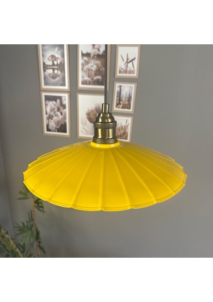 Risso Açık Sarı Metal Büyük Avize Lale Başlık Tekli Rustik Cafe Modern Sarkıt Aydınlatma indirimleri