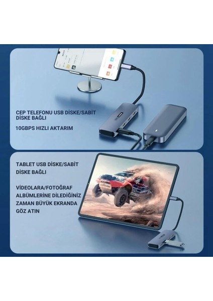 USB 3.2 Gen 2 Hub 10GBPS 4in1 Type-C Çoğaltıcı Adaptör Usb-C Çoğaltıcı Hub Örgü Kabo Tak Kullan fırsatları