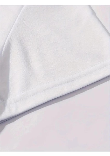 20/1 Penye Compack Baskılı Oversize Kahve Desenli Kadın Kısa Kol T-Shirt - Beyaz indirimleri