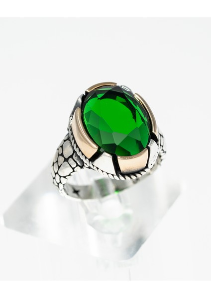 Yeşil Doğal Taşlı 925 Ayar Gümüş Erkek Yüzük – Güçlü ve Modern Bir Duruş modelleri