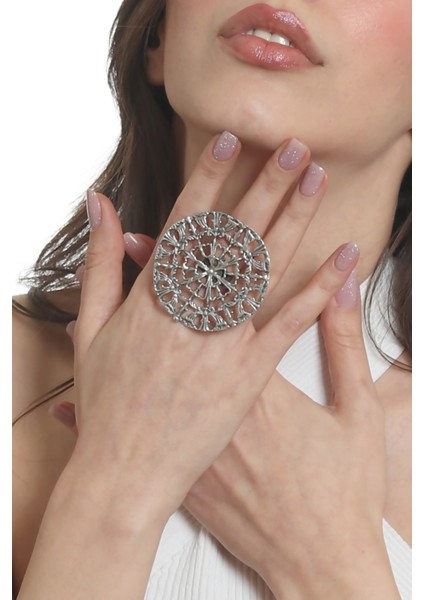 Kadın Antik Gümüş Kaplama Ayarlanabilir Örümcek Ağı Figürlü Yüzük fiyatları