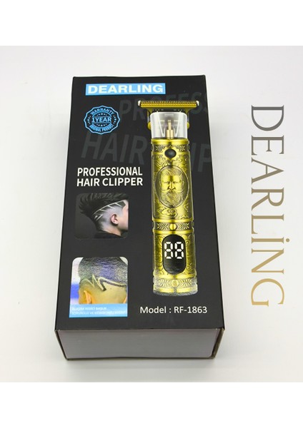 RF-1863 Çelik Kasa Profesyonel T-Bıçak Saç, Sakal, Ense, Çizim ve Lazer Epilasyon Öncesi Tıraş Makinesi