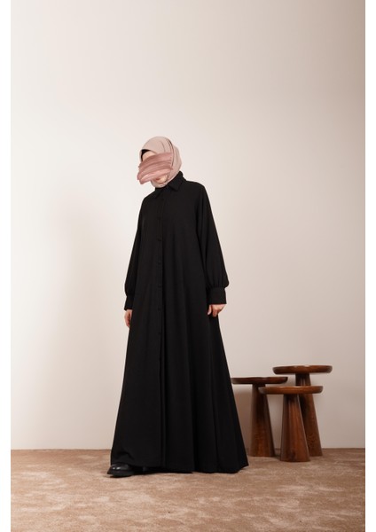 Kloş Triko Ferace - Siyah