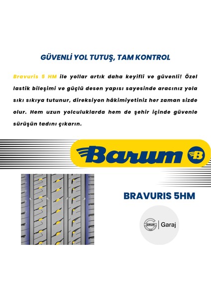 195/60R15 88H Barum Bravuris 5hm Yaz Lastiği 2025 Üretimi