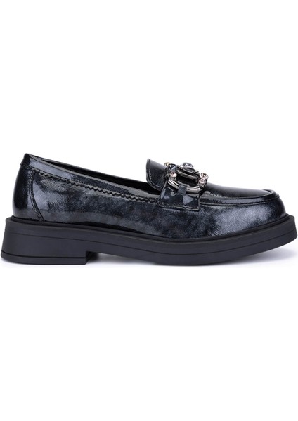 Kadın Hakiki Deri Gri Loafer Ayakkabı 488 9000 Bn Ayk SK25-26 Grı Laos Rgn