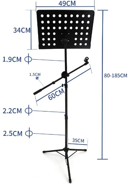 Hbk Mikrofon Standlı Delikli Nota Sehpası P-06HV fırsatları