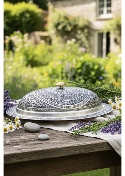 Hünkar Sofrası El Oyması Bakır Servis Tabağı modelleri