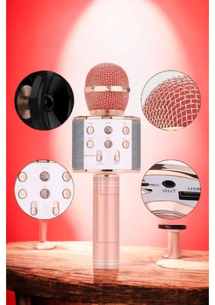 Şarjlı ve Uzun Pil Ömürlü Karaoke Mikrofon USB Bellek Destekli Profesyonel Ses - MCT5171-2554 indirimleri