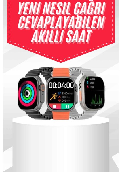 Android ve Ios Uyumlu Uyku ve Sağlık Takibi Yapabilen 3 Kordonlu Akıllı Saat - MCT4987-8096