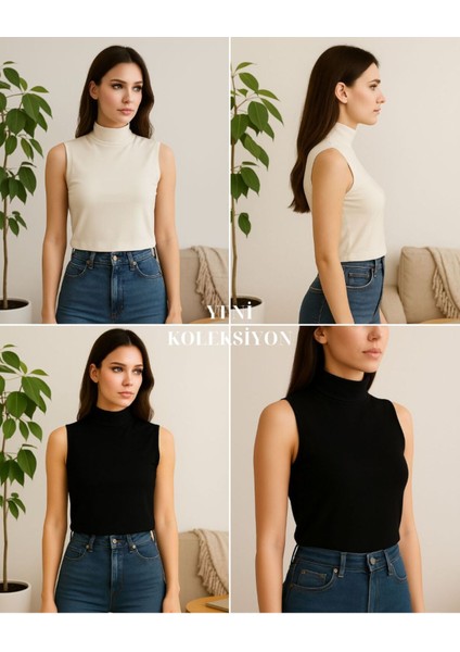 Kadın Kolsuz Body (2 ADET)-(17952) - MCT6369-4236