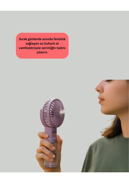 Type-C Şarjlı Taşınabilir Su Buharlı Mini Vantilatör - MCT5581-8365 fiyatları