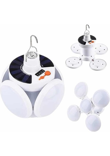 5 Kanatlı Bahçe Aydınlatma LED Askılı Solar Güneş Enerji USB Sarjlı - MCT1044-7418