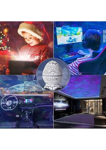 Bluetooth Hoparlör Dinozor Yumurtası Gece Masa Lambası Projektör - MCT1027-1506 fırsatları