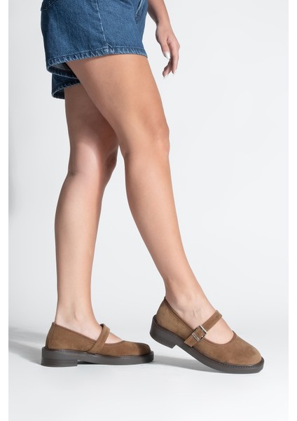 Kadın Loafer Bantlı Günlük Ayakkabı Norgi Taba Süet