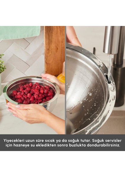 Mutfaksever Ice Hot Bowl Çift Cidarlı ve Su Hazneli Çelik Servis Kasesi 20 cm indirimleri