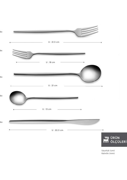 Orion Platin 6 Kişilik 30 Parça Çatal Kaşık Bıçak Takımı fiyatları