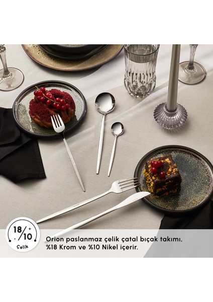 Orion Platin 6 Kişilik 30 Parça Çatal Kaşık Bıçak Takımı