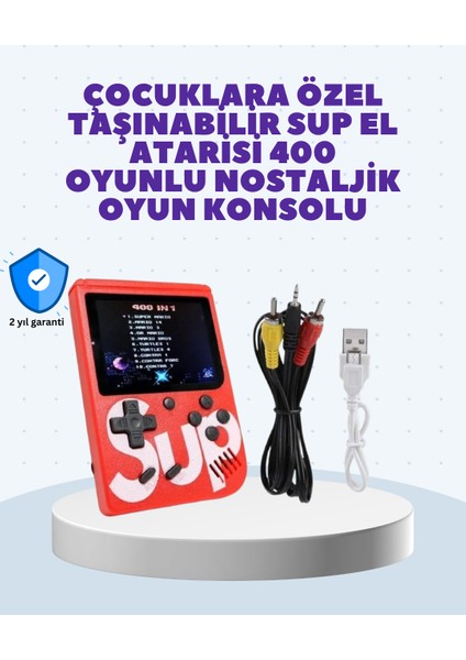 Şarjlı Taşınabilir El Oyun Konsolu 400 Oyun - MCT2425-9939
