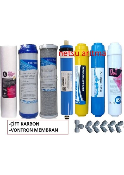 -Vontron Membran'lı Açık Kasa Su Arıtma Cihazı Filtresi,7 li Filtre